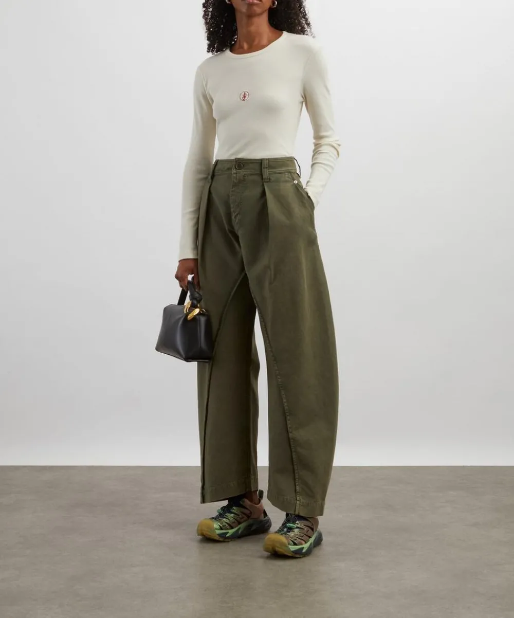 JW Anderson Trousers & Shorts^Olive Twisted Seam Trousers