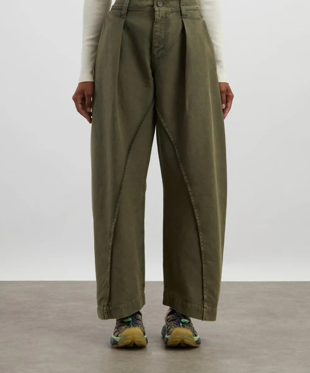 JW Anderson Trousers & Shorts^Olive Twisted Seam Trousers