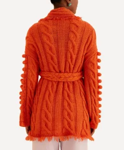 FARM Rio Knitwear^Orange Braided Knit Cardigan