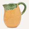 Bordallo Pinheiro Glass & Drinksware^Orange Earthenware Pitcher