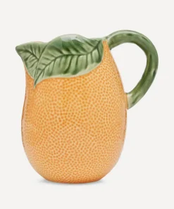 Bordallo Pinheiro Glass & Drinksware^Orange Earthenware Pitcher