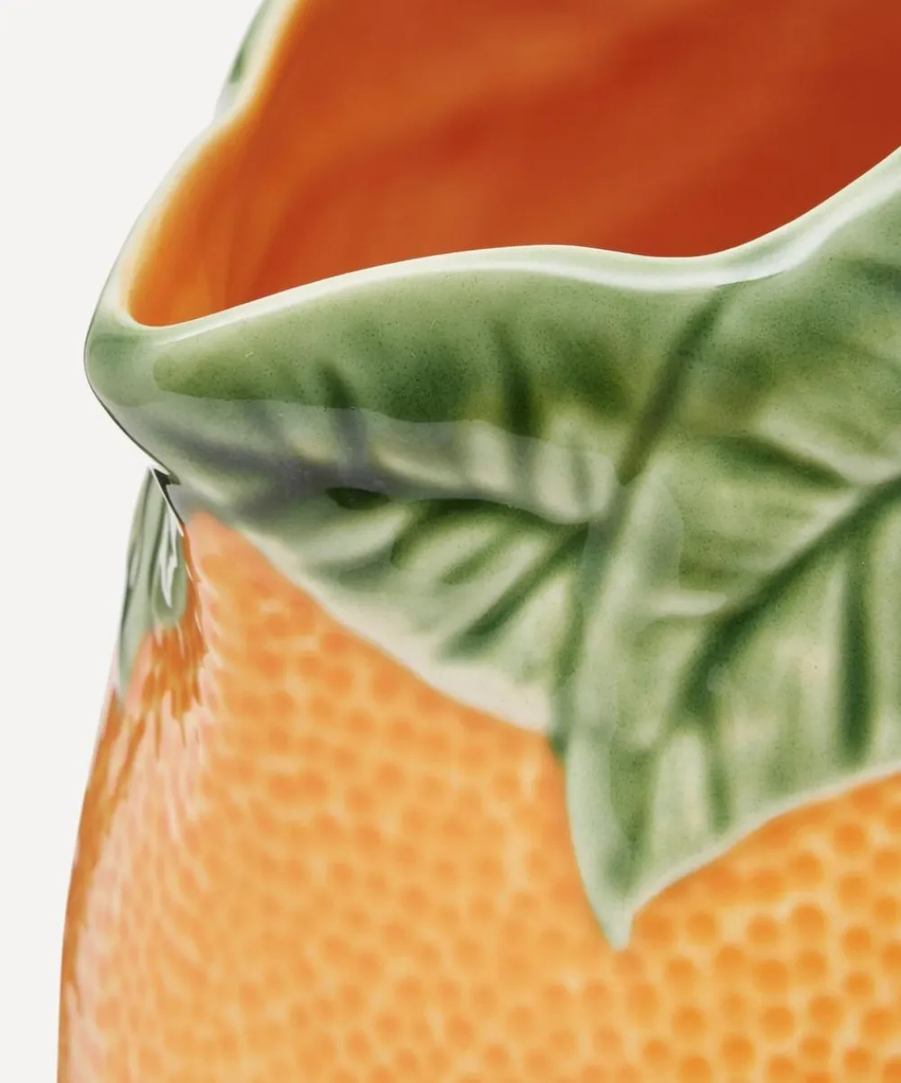 Bordallo Pinheiro Glass & Drinksware^Orange Earthenware Pitcher