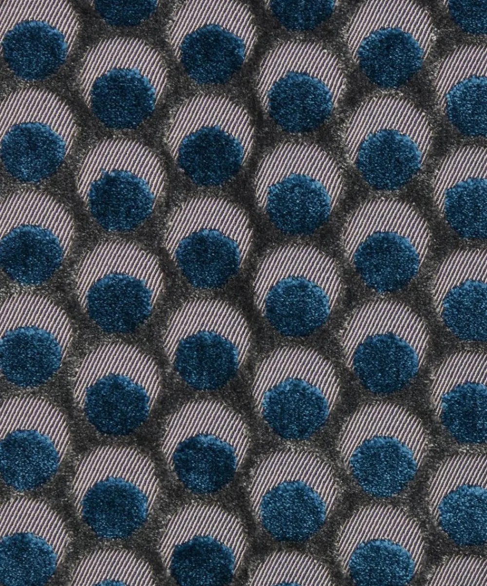 Liberty Interiors Furnishing Fabrics^Ottoman Spot Cut Velvet in Lapis