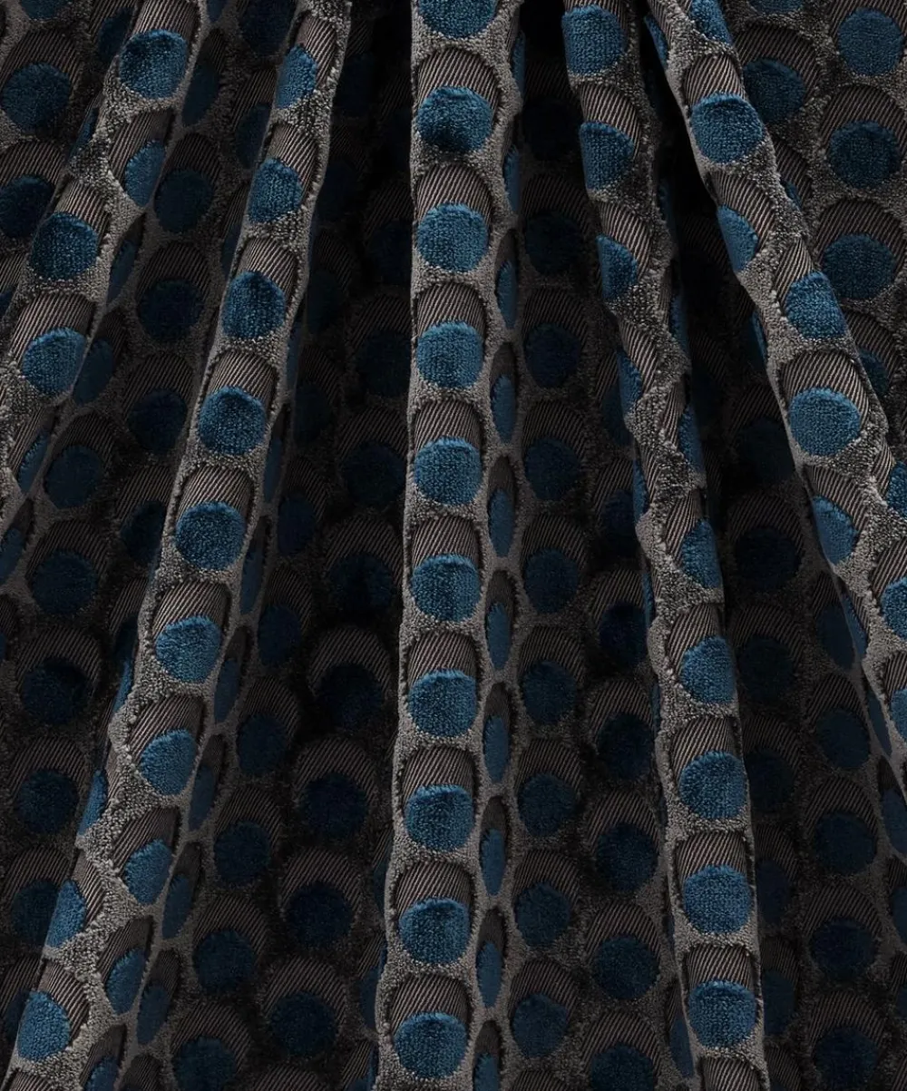 Liberty Interiors Furnishing Fabrics^Ottoman Spot Cut Velvet in Lapis