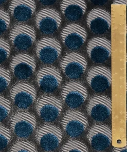 Liberty Interiors Furnishing Fabrics^Ottoman Spot Cut Velvet in Lapis