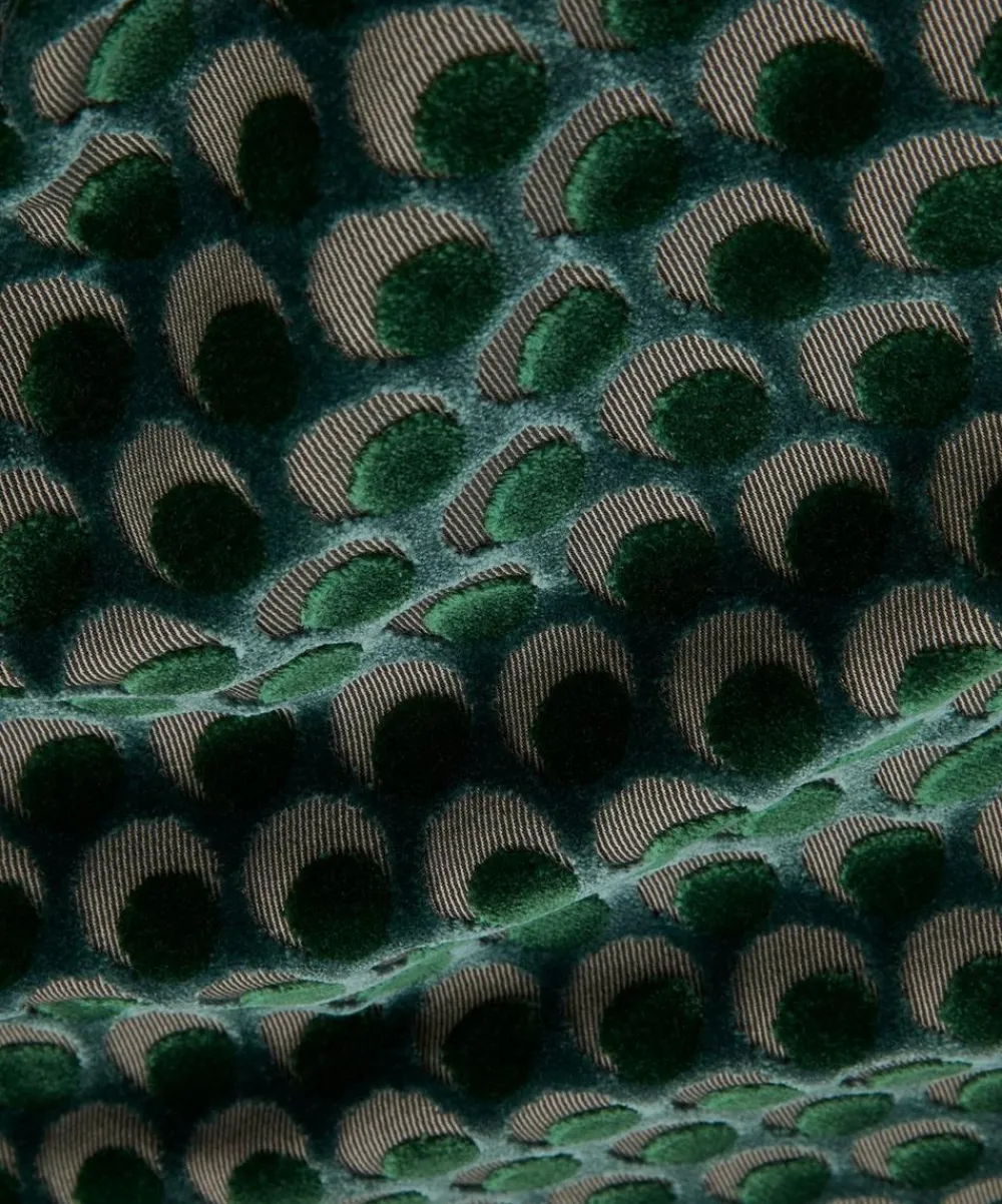 Liberty Interiors Furnishing Fabrics^Ottoman Spot Cut Velvet in Scarab