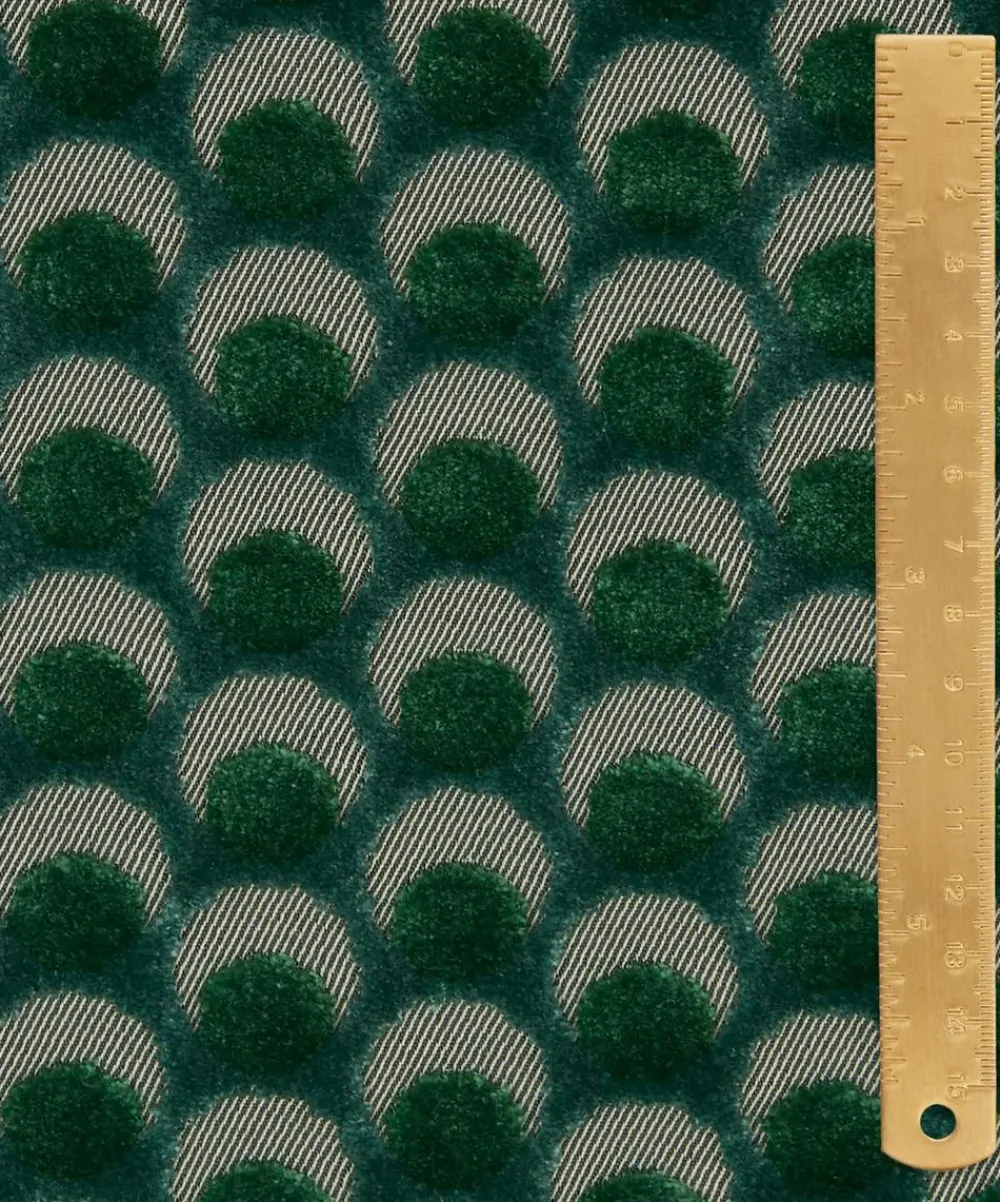 Liberty Interiors Furnishing Fabrics^Ottoman Spot Cut Velvet in Scarab