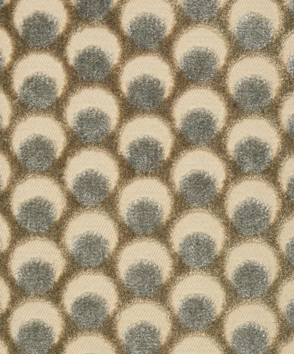 Liberty Interiors Furnishing Fabrics^Ottoman Spot Cut Velvet in Pewter
