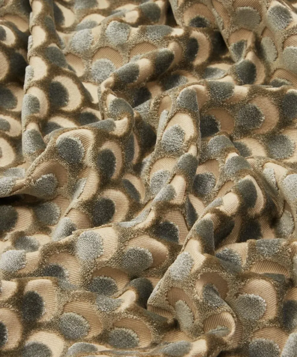 Liberty Interiors Furnishing Fabrics^Ottoman Spot Cut Velvet in Pewter
