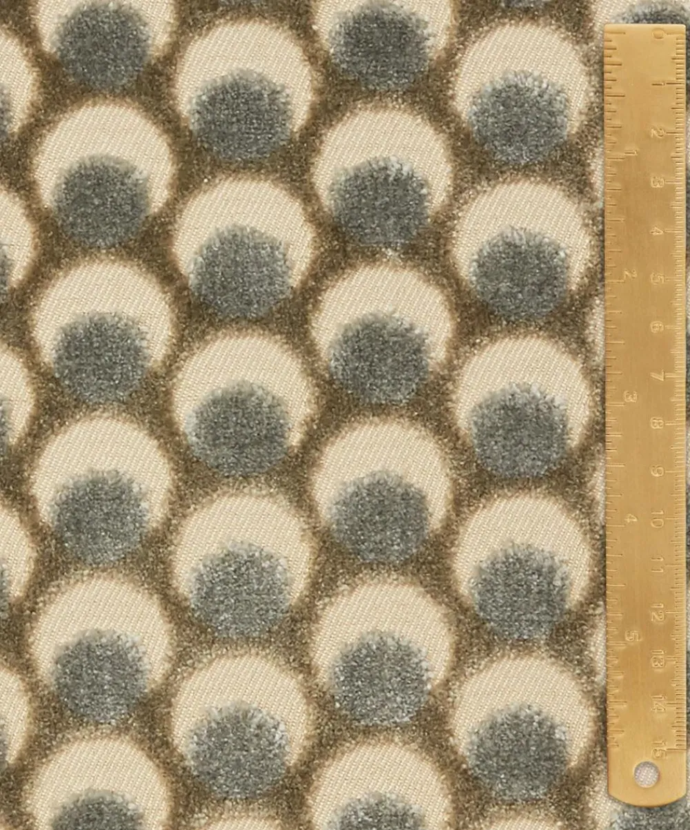 Liberty Interiors Furnishing Fabrics^Ottoman Spot Cut Velvet in Pewter
