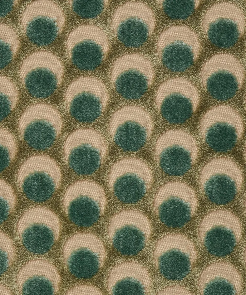 Liberty Interiors Furnishing Fabrics^Ottoman Spot Cut Velvet in Lichen