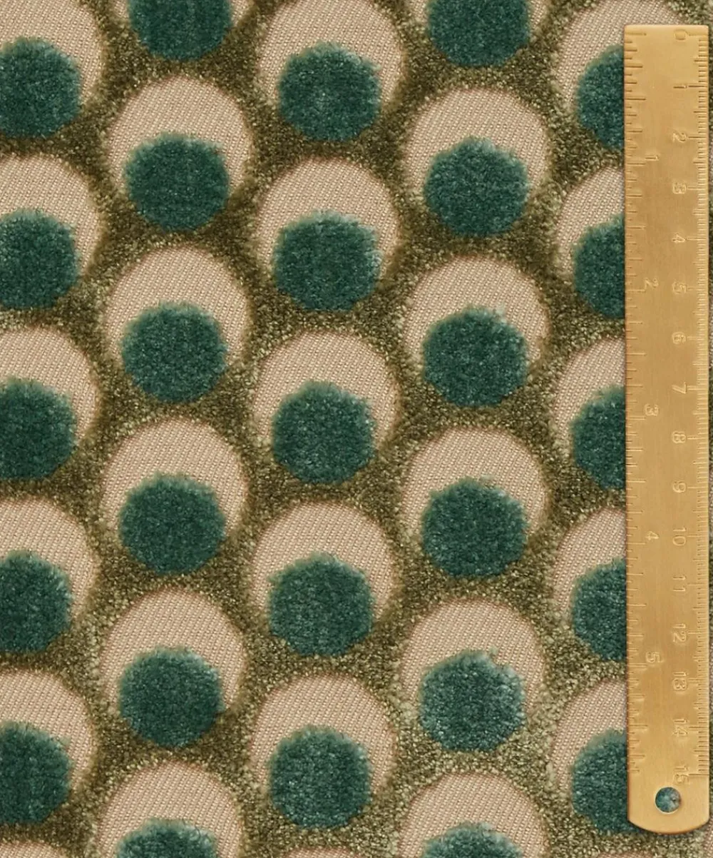 Liberty Interiors Furnishing Fabrics^Ottoman Spot Cut Velvet in Lichen