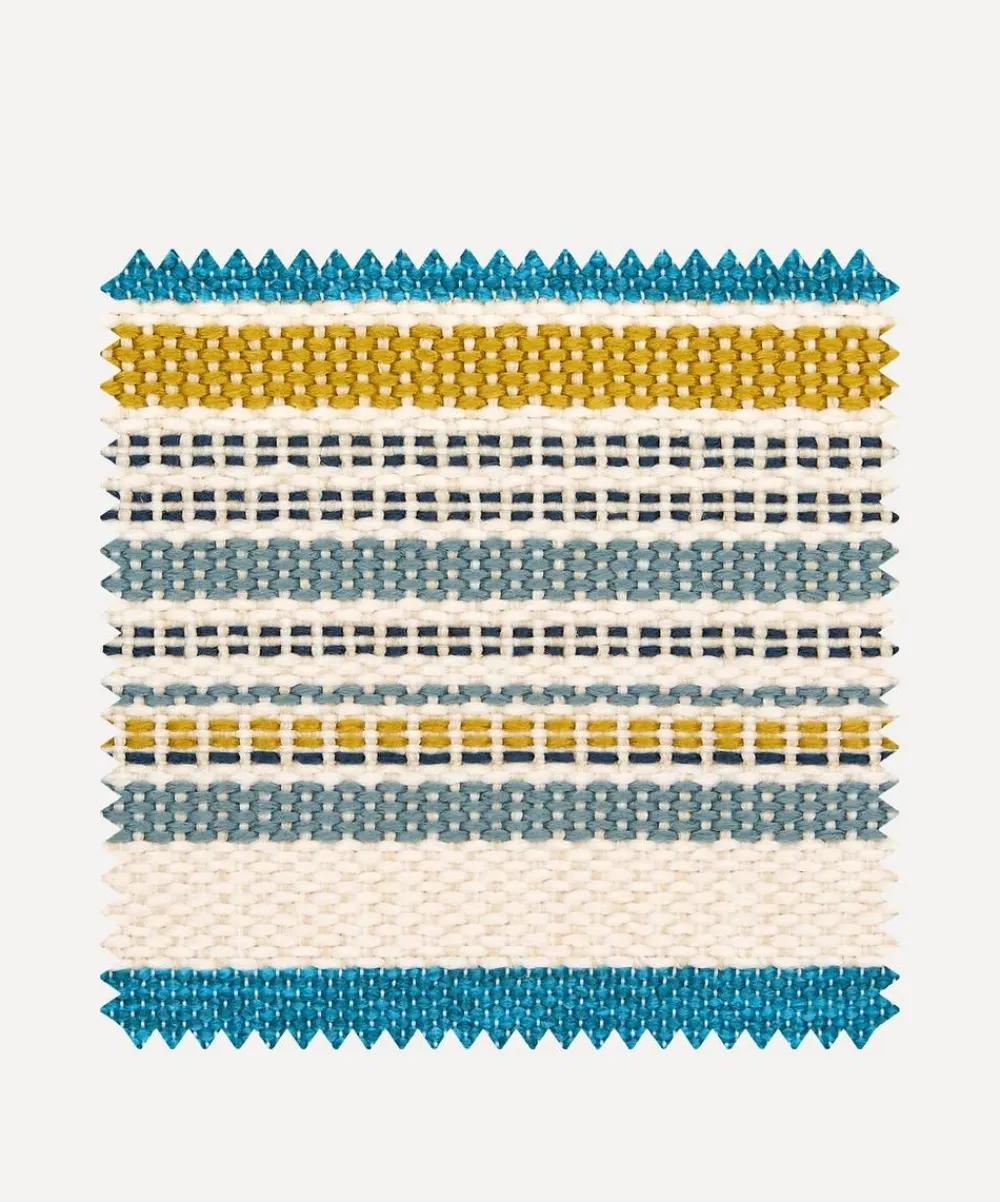 Liberty Interiors Furnishing Fabrics^Outdoor Fabric Swatch – Cabana Stripe Dixster in Aqua