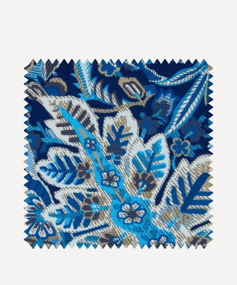 Liberty Interiors Furnishing Fabrics^Outdoor Fabric Swatch – Persian Voyage Majorelle in Lapis Stone