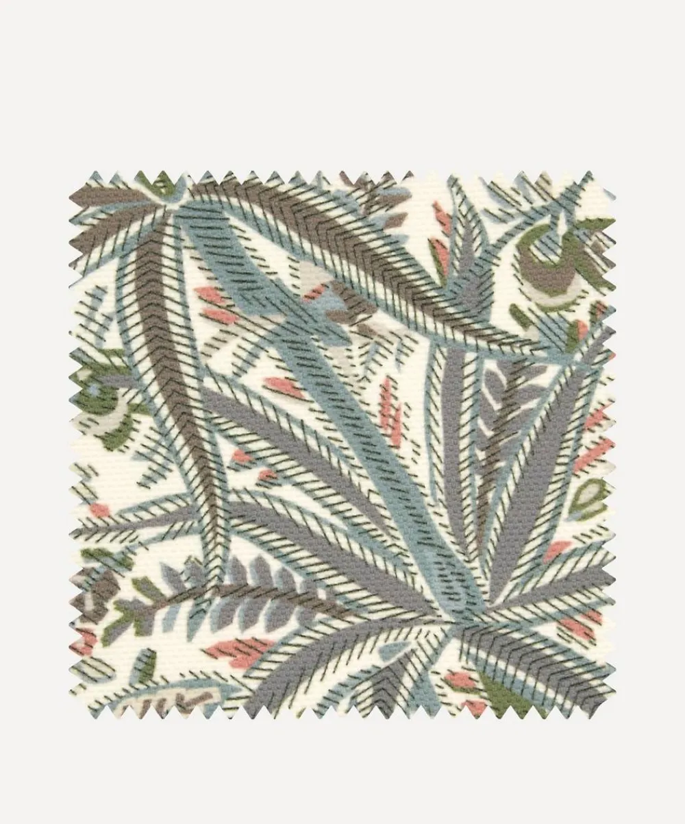 Liberty Interiors Furnishing Fabrics^Outdoor Fabric Swatch – Persian Voyage Majorelle in Stone
