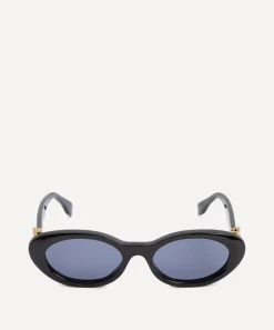 Fendi Sunglasses & Glasses^Oval FF Diamonds Black Acetate Sunglasses
