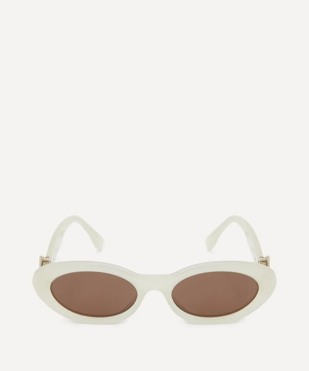 Fendi Sunglasses & Glasses^Oval FF Diamonds Brown Acetate Sunglasses
