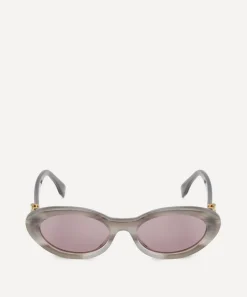 Fendi Sunglasses & Glasses^Oval FF Diamonds Grey Acetate Sunglasses