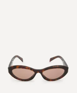 Prada Sunglasses & Glasses^Oval Honey Tortoiseshell Acetate Sunglasses