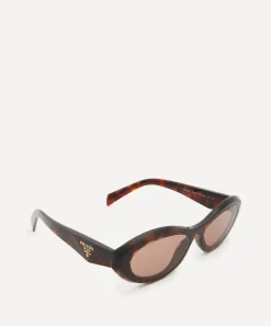 Prada Sunglasses & Glasses^Oval Honey Tortoiseshell Acetate Sunglasses