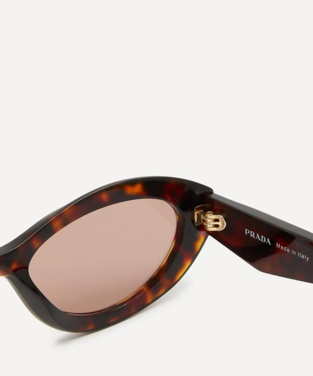 Prada Sunglasses & Glasses^Oval Honey Tortoiseshell Acetate Sunglasses