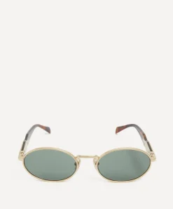 Prada Sunglasses & Glasses^Oval Pale Gold Metal Sunglasses