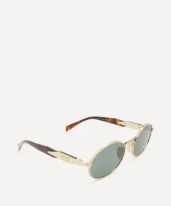 Prada Sunglasses & Glasses^Oval Pale Gold Metal Sunglasses
