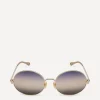 Chloé Sunglasses & Glasses^Oversized Round Metal Sunglasses