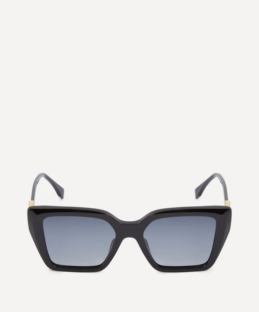 Fendi Sunglasses & Glasses^Oversized Square FF Diamonds Black Acetate Sunglasses