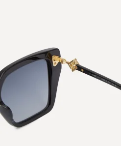 Fendi Sunglasses & Glasses^Oversized Square FF Diamonds Black Acetate Sunglasses