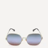 Chloé Sunglasses & Glasses^Oversized Square Metal Sunglasses