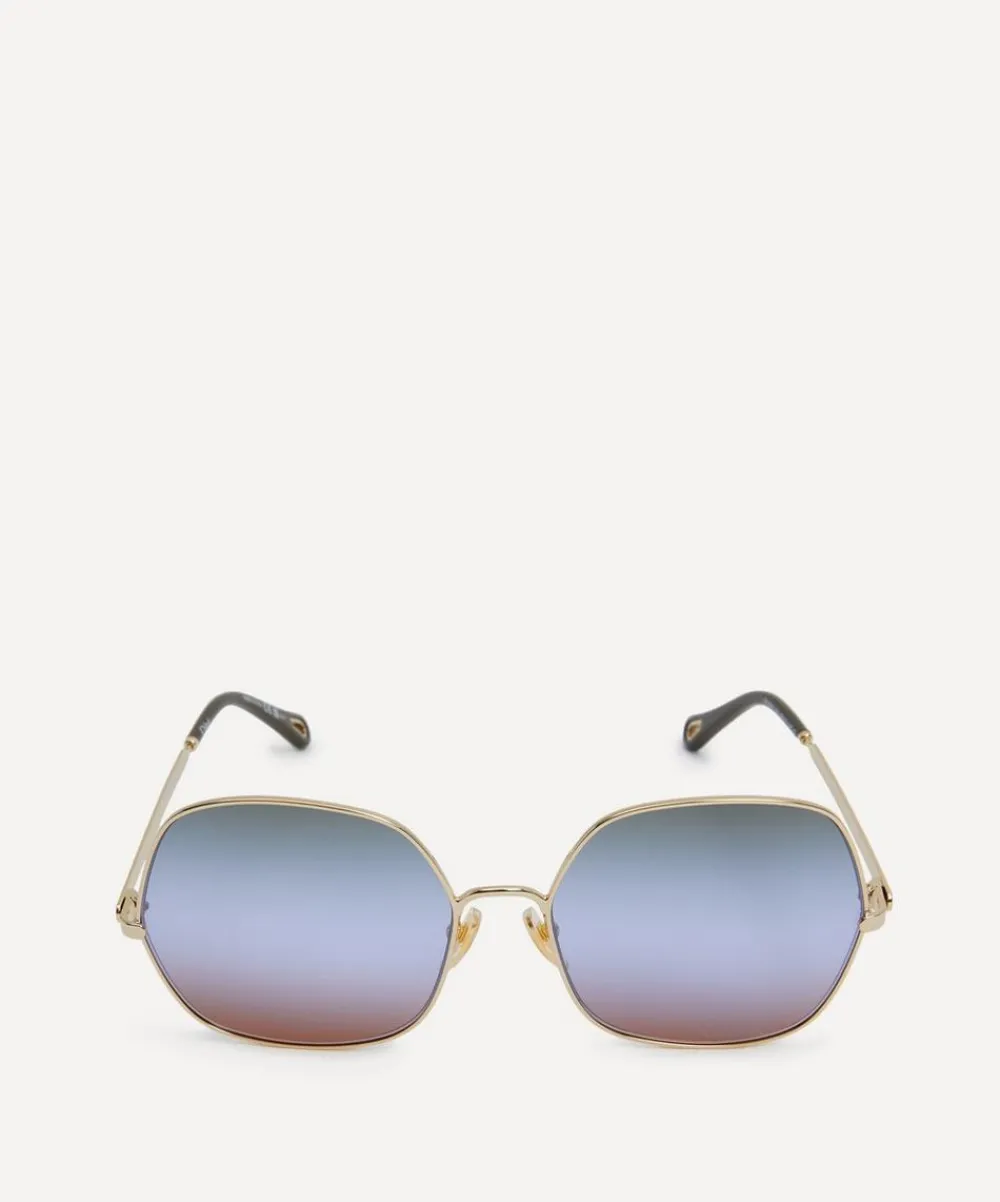 Chloé Sunglasses & Glasses^Oversized Square Metal Sunglasses
