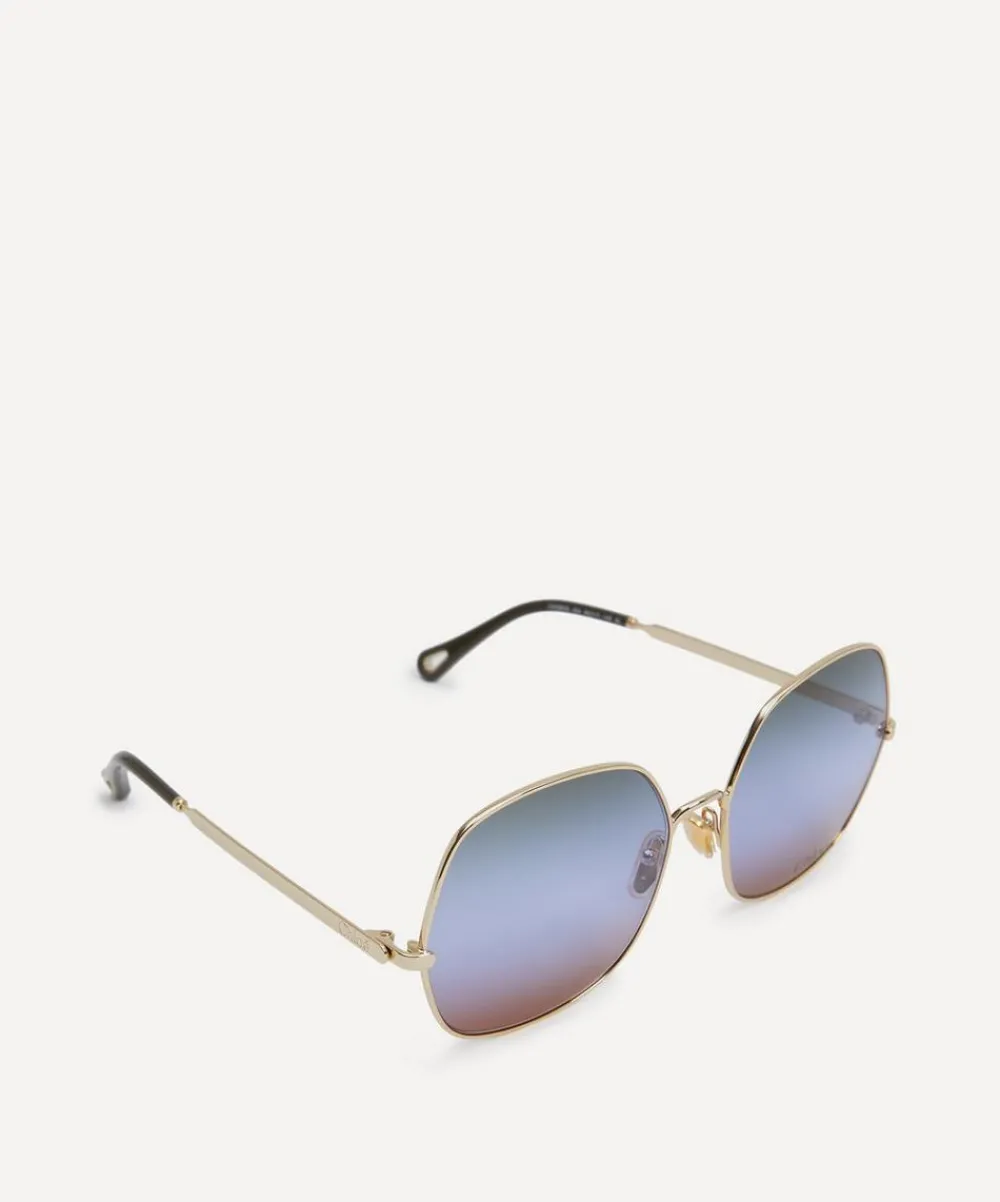 Chloé Sunglasses & Glasses^Oversized Square Metal Sunglasses