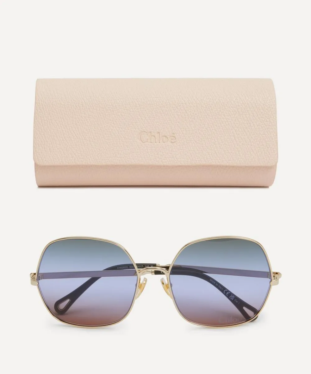 Chloé Sunglasses & Glasses^Oversized Square Metal Sunglasses