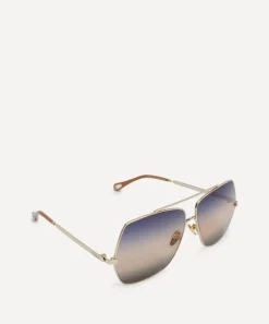 Chloé Sunglasses & Glasses^Oversized Square Metal Sunglasses