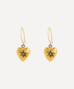 Acanthus Earrings|Earrings^Oxidised Silver Diamond Star Heart Drop Earrings