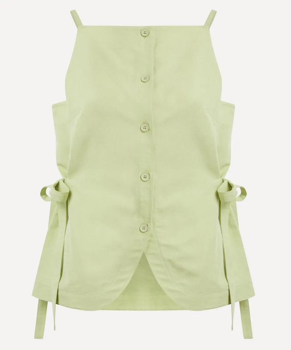 Aligne Tops^Ozais Tie Linen Top