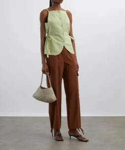 Aligne Tops^Ozais Tie Linen Top