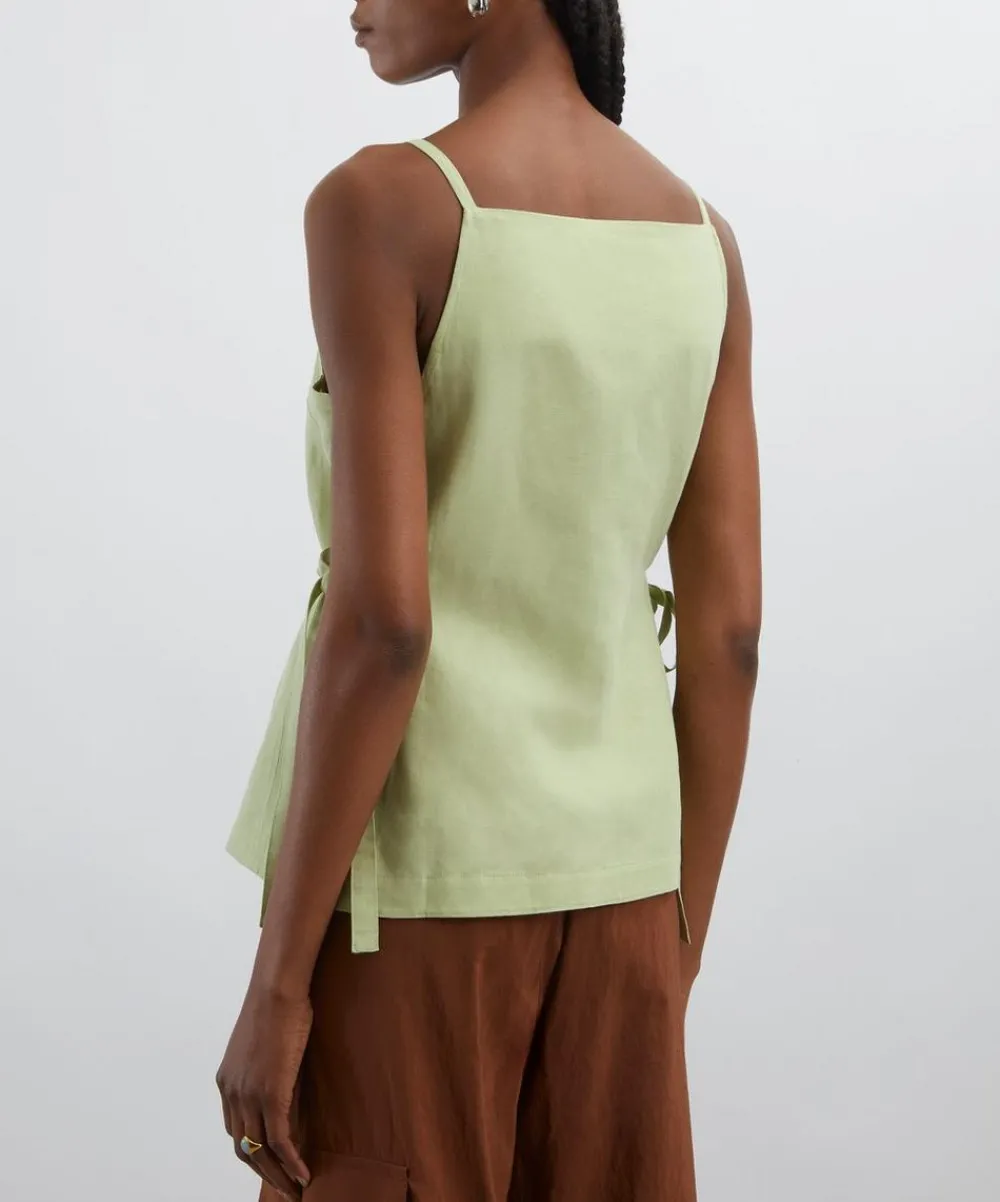 Aligne Tops^Ozais Tie Linen Top
