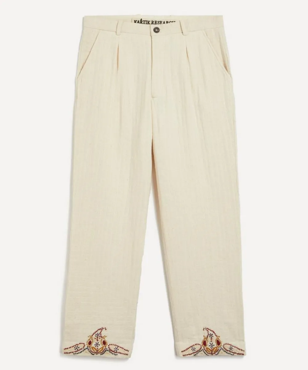 Kartik Research Trousers^Paisley Embroidered Trousers