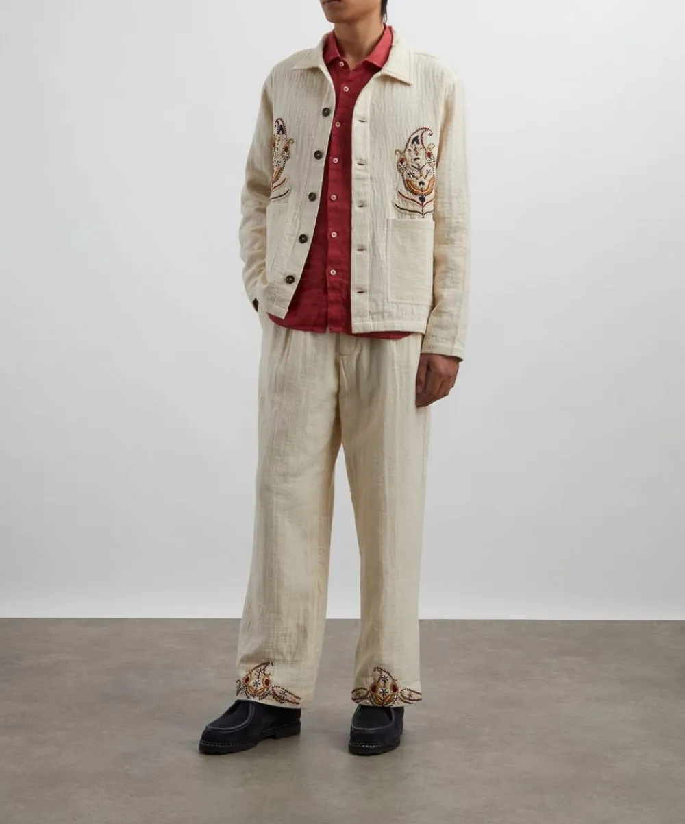 Kartik Research Trousers^Paisley Embroidered Trousers