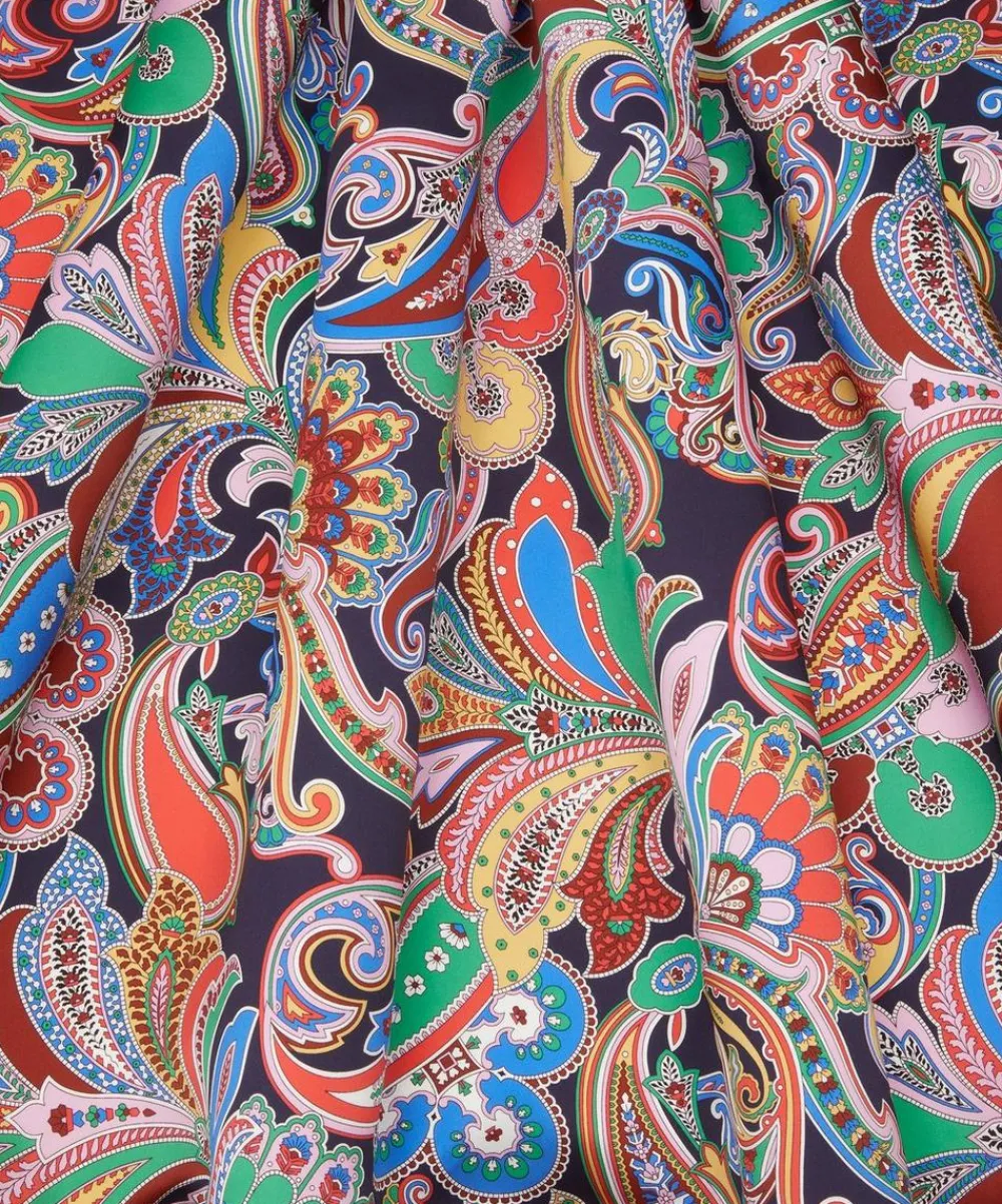 Liberty Fabrics Silk Satin^Paisley Fanfare Silk Satin