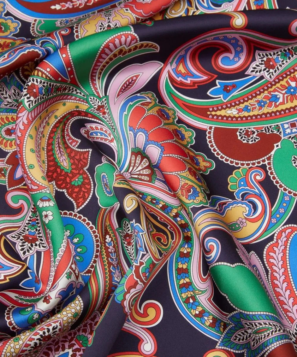 Liberty Fabrics Silk Satin^Paisley Fanfare Silk Satin
