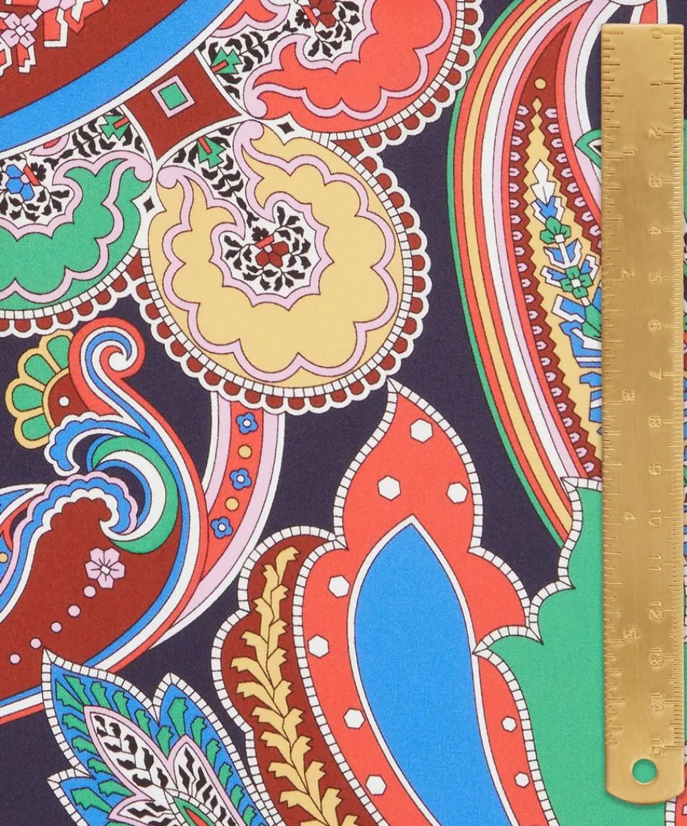 Liberty Fabrics Silk Satin^Paisley Fanfare Silk Satin