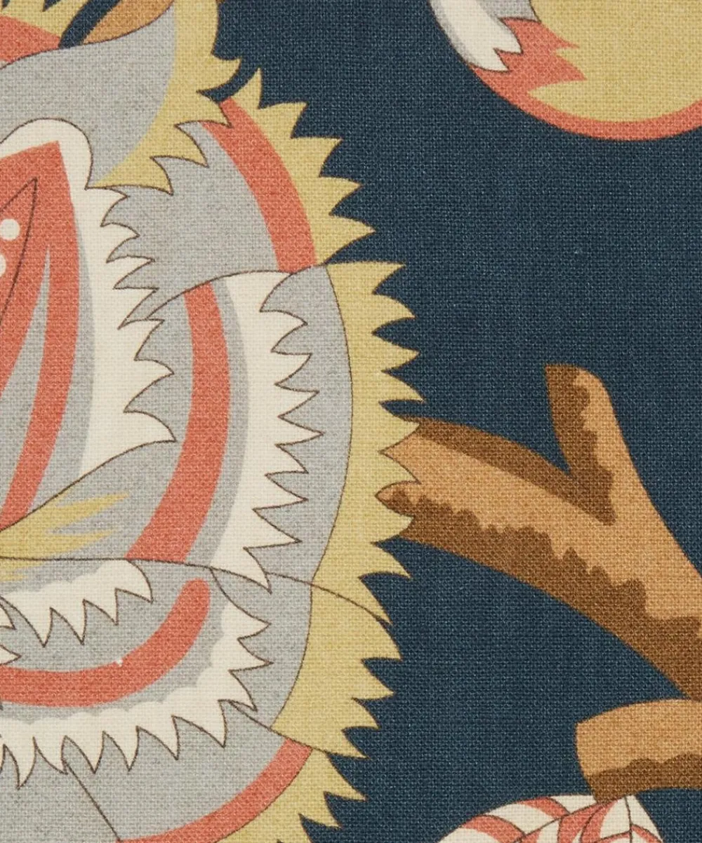 Liberty Interiors Furnishing Fabrics^Palampore Trail Landsdowne Linen in Pewter Blue