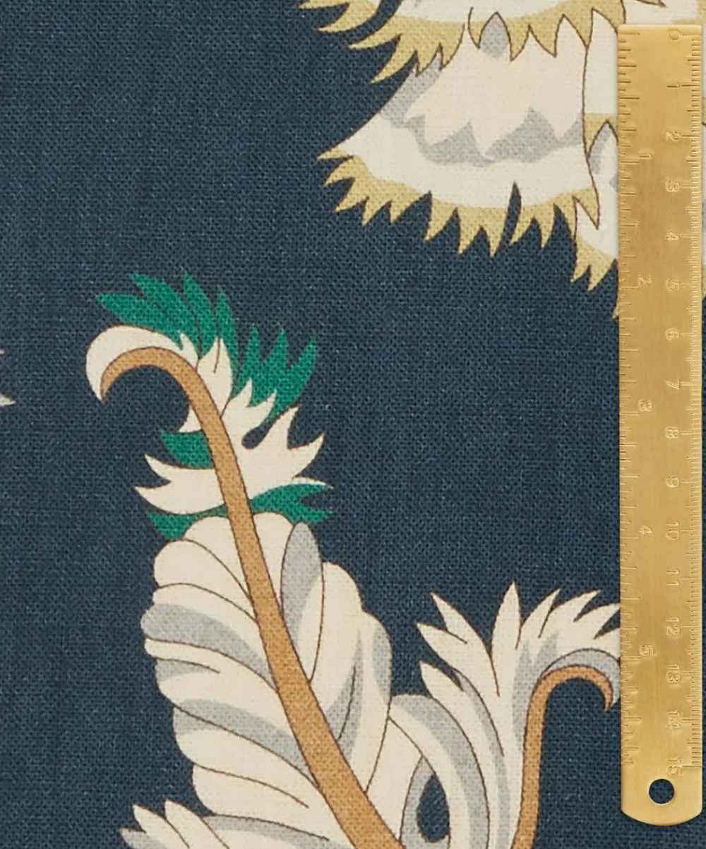 Liberty Interiors Furnishing Fabrics^Palampore Trail Landsdowne Linen in Pewter Blue