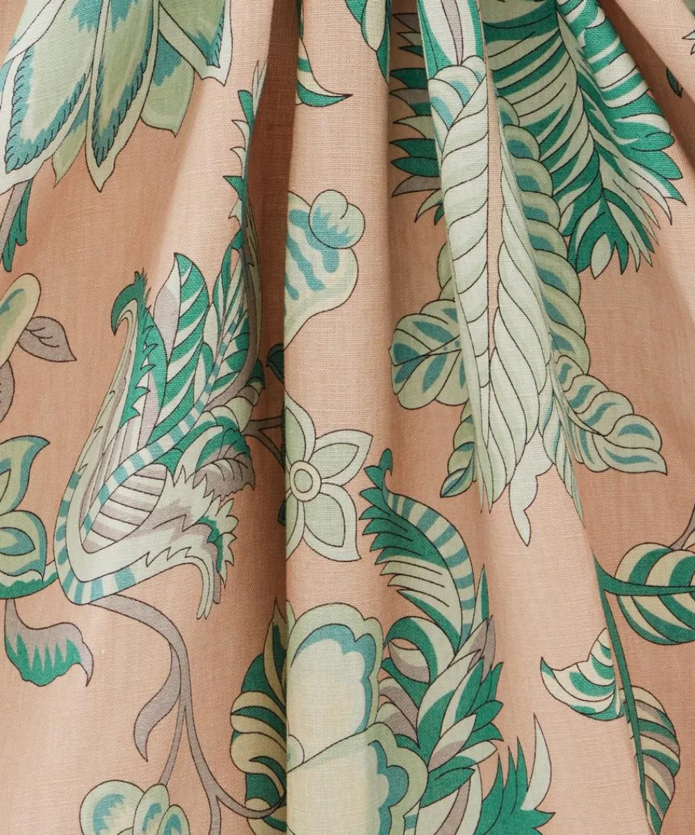 Liberty Interiors Furnishing Fabrics^Palampore Trail Landsdowne Linen in Jade Ointment