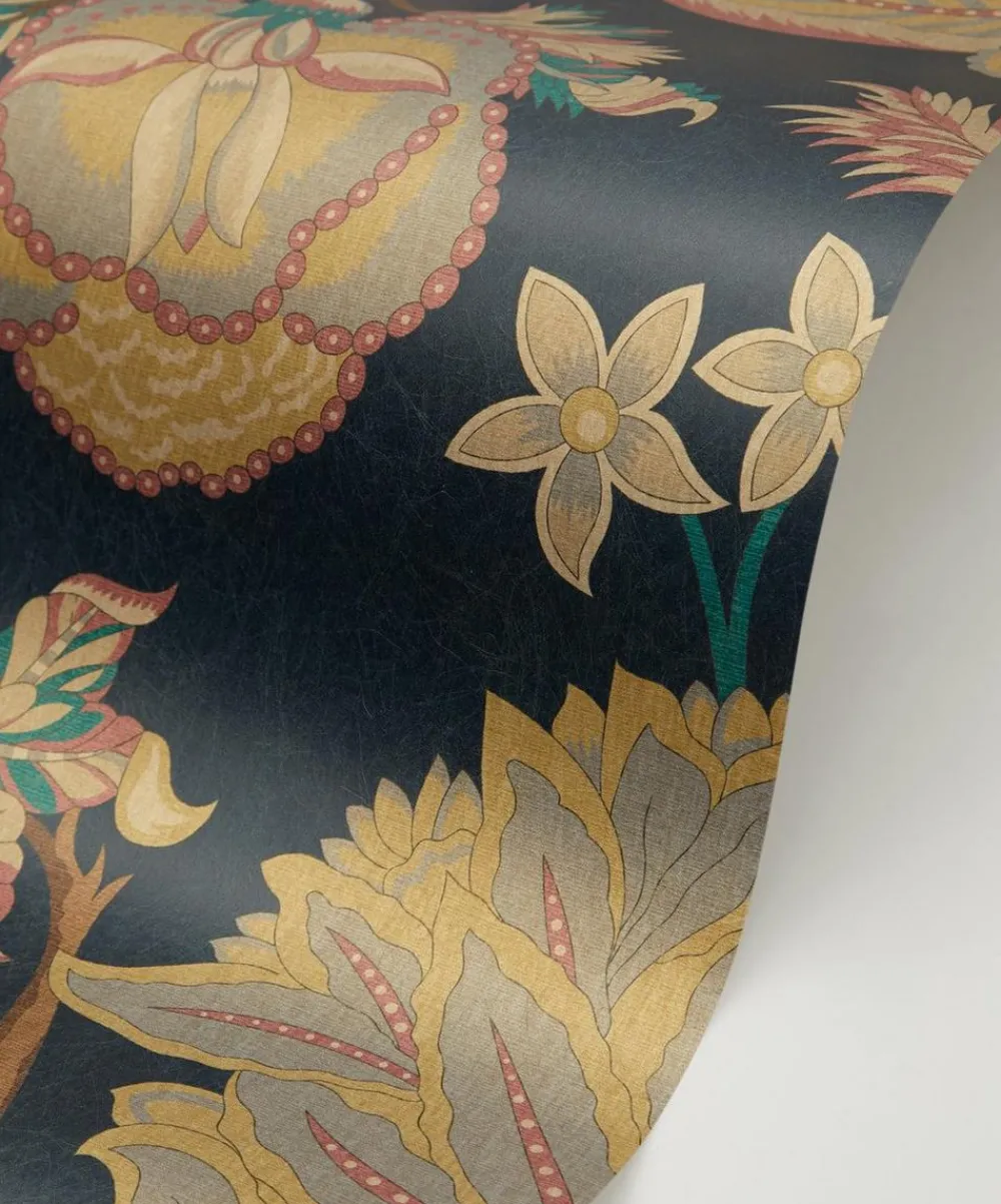 Liberty Interiors Wallpaper|Furnishing Fabrics^Palampore Trail Wallpaper in Pewter Blue