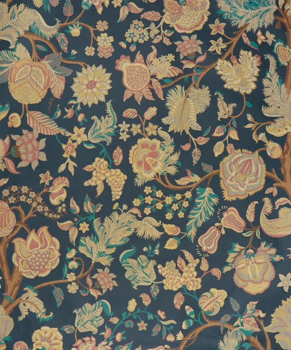 Liberty Interiors Wallpaper|Furnishing Fabrics^Palampore Trail Wallpaper in Pewter Blue