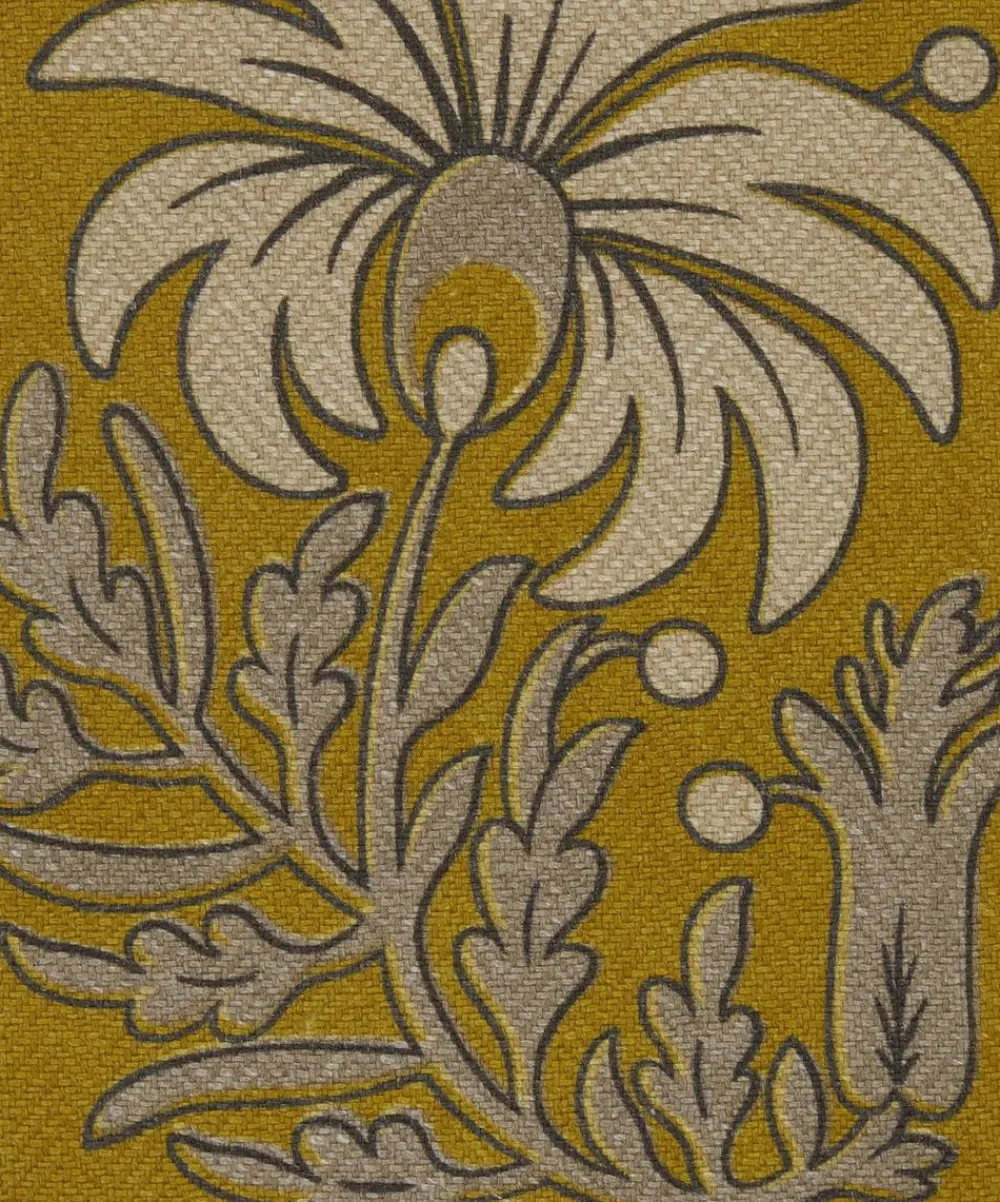 Liberty Interiors Furnishing Fabrics^Palm Parade Linen in Fennel